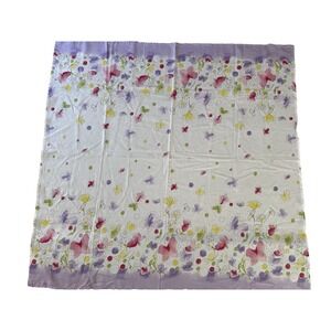 AVON HOME Floral Spring Tablecloth Butterflies  Square 52" x 52" 100% Cotton